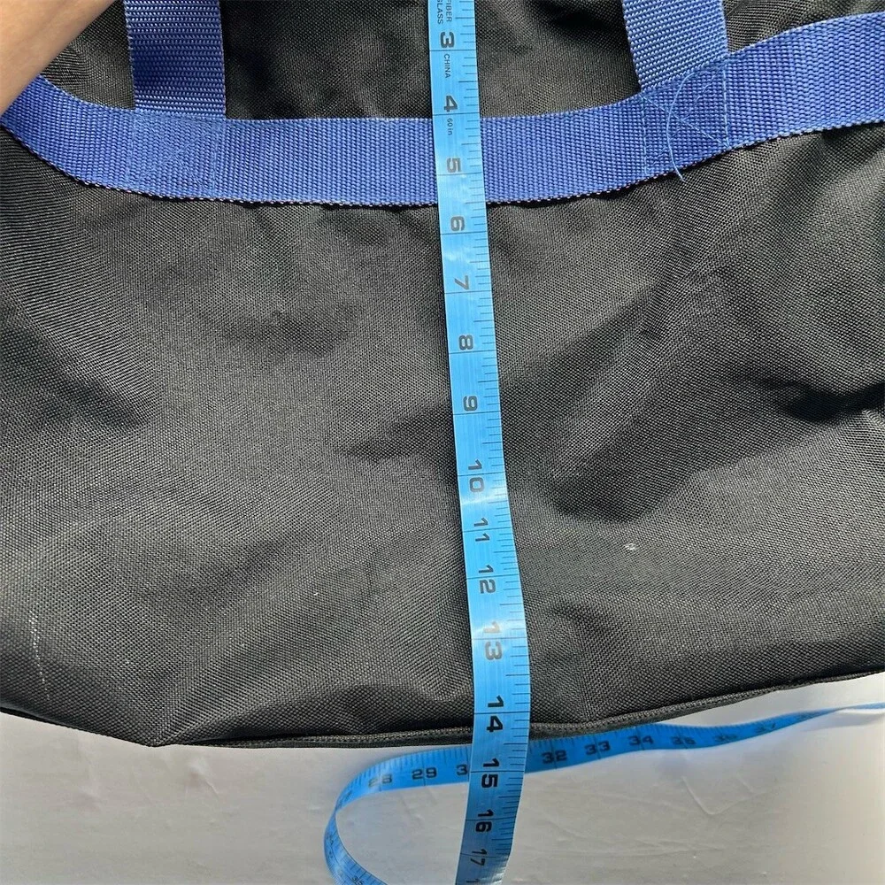 Reebok Vintage Duffle Gym Travel Bag Black Blue Straps Pink Zippers Mesh 90s